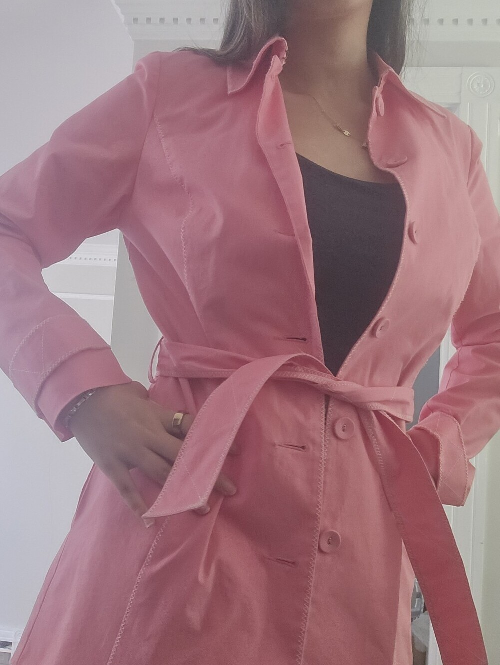Sigrid Olsen Sport lightweight trench coat In Pink Size XS